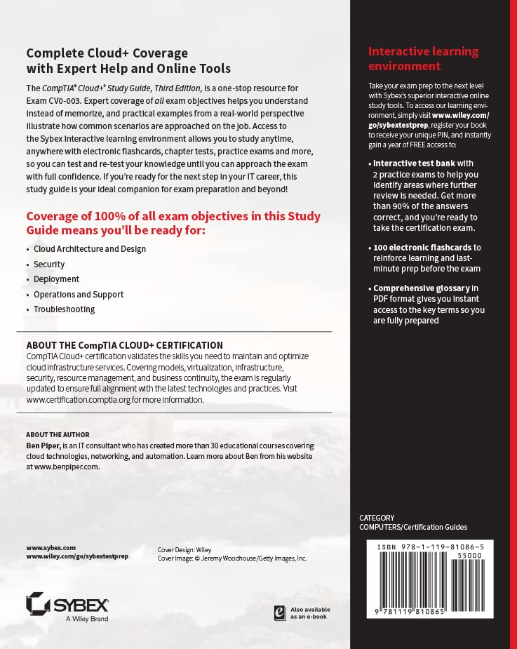 CompTIA Cloud+ Study Guide: Exam CV0003 (Sybex Study Guide),Used