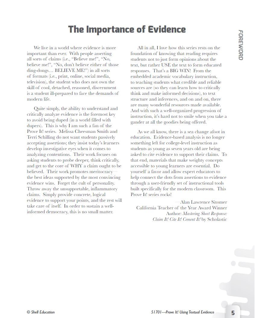 Prove It! Using Textual Evidence, Levels 68,Used