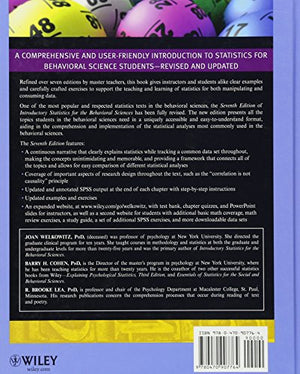 Introductory Statistics For The Behavioral Sciences,Used
