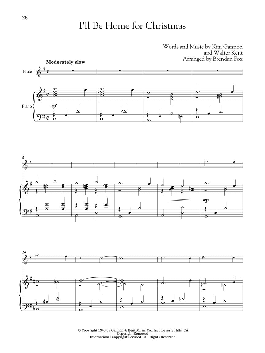 Christmas Songs for Classical Players  Flute and Piano: 12 Holiday Favorites,New