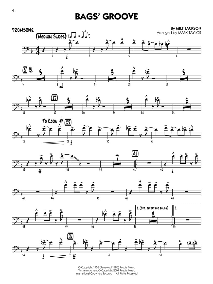 Jazz Classics  Trombone: Big Band PlayAlong Volume 4,Used