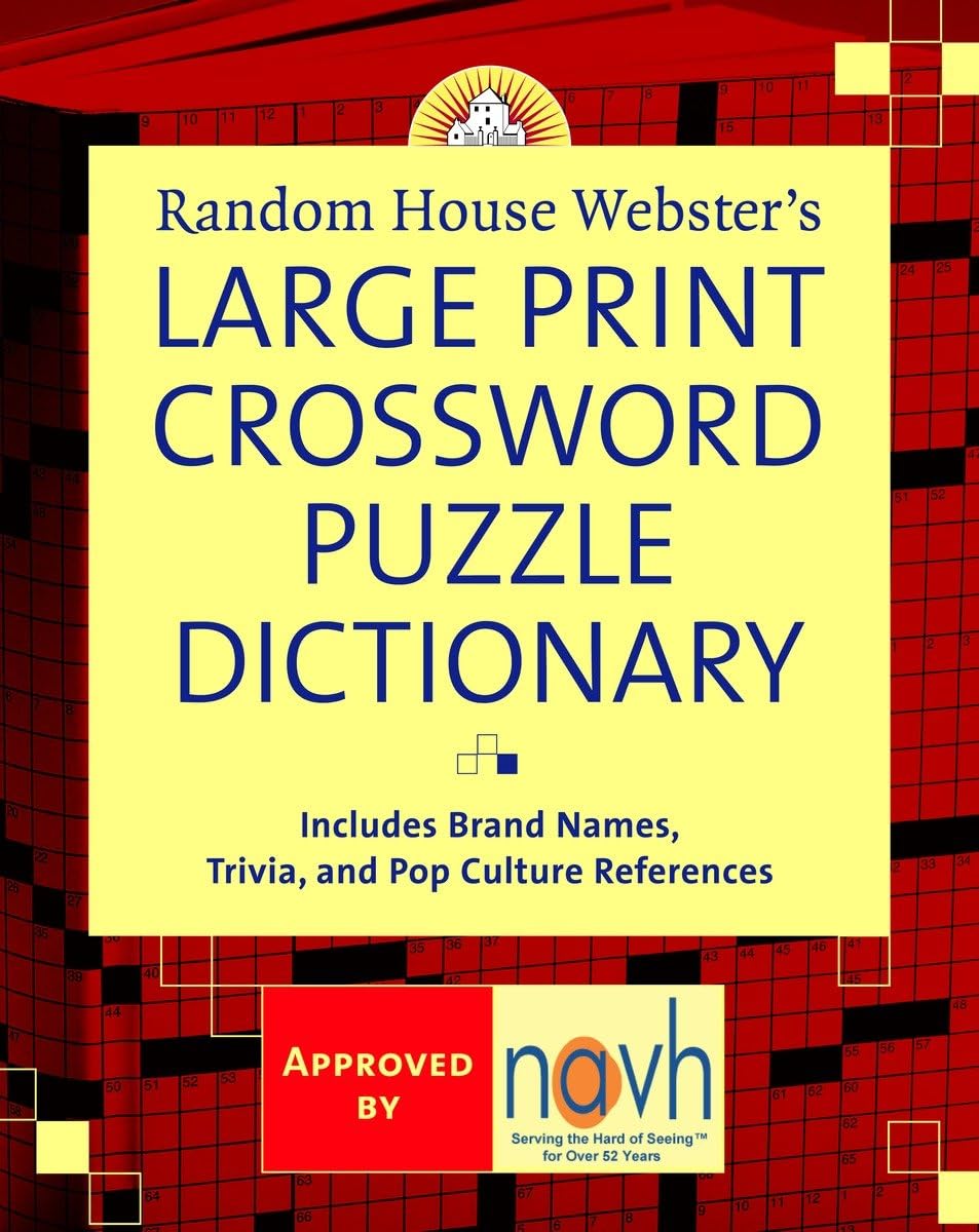 Random House Webster's Large Print Crossword Puzzle Dictionary,Used