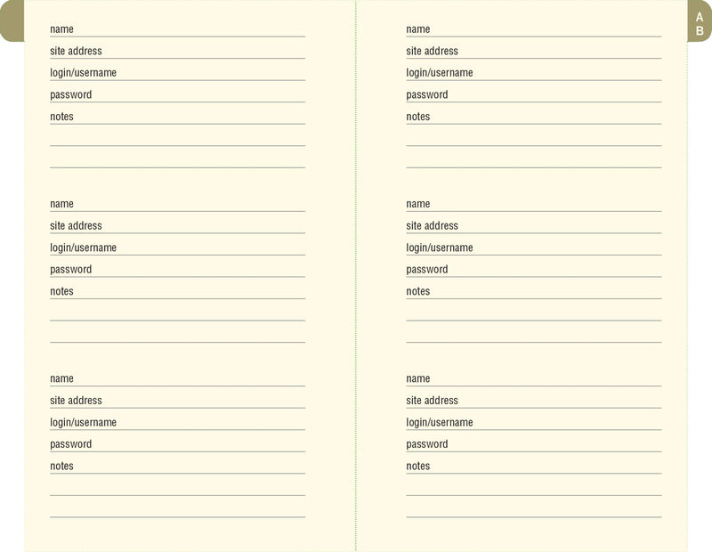 Midnight Floral Internet Address & Password Logbook,Used