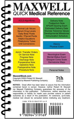 Maxwell Quick Medical Reference Pocket, 7Th Edition