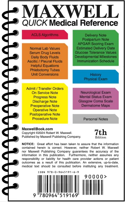 Maxwell Quick Medical Reference Pocket, 7Th Edition