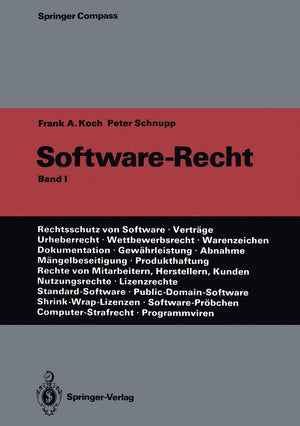 Softwarerecht: Band 1 (Springer Compass) (German Edition),Used