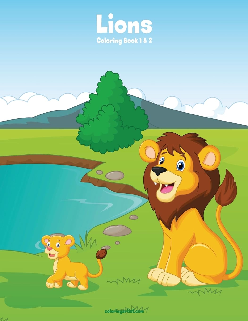 Lions Coloring Book 1 & 2,Used