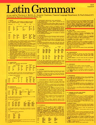 Latin Grammar (Barron's Card Guides) (Latin Edition),Used