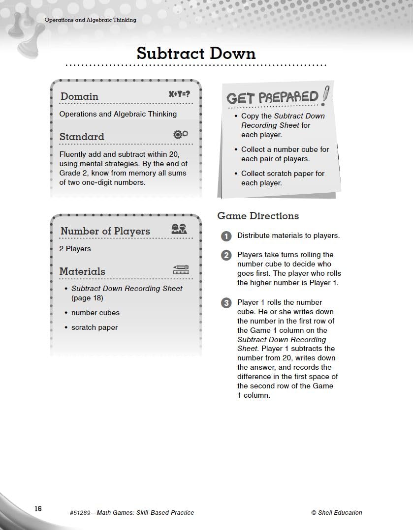 Math Games: SkillBased Practice for Second Grade,Used