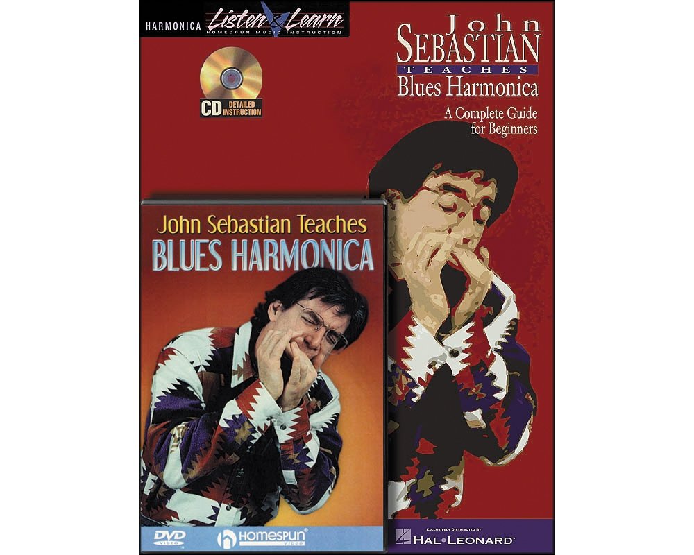 John Sebastian  Harmonica Bundle Pack: John Sebastian Teaches Blues Harmonica (Book/CD) with John Sebastian Teaches Blues Harmo,Used