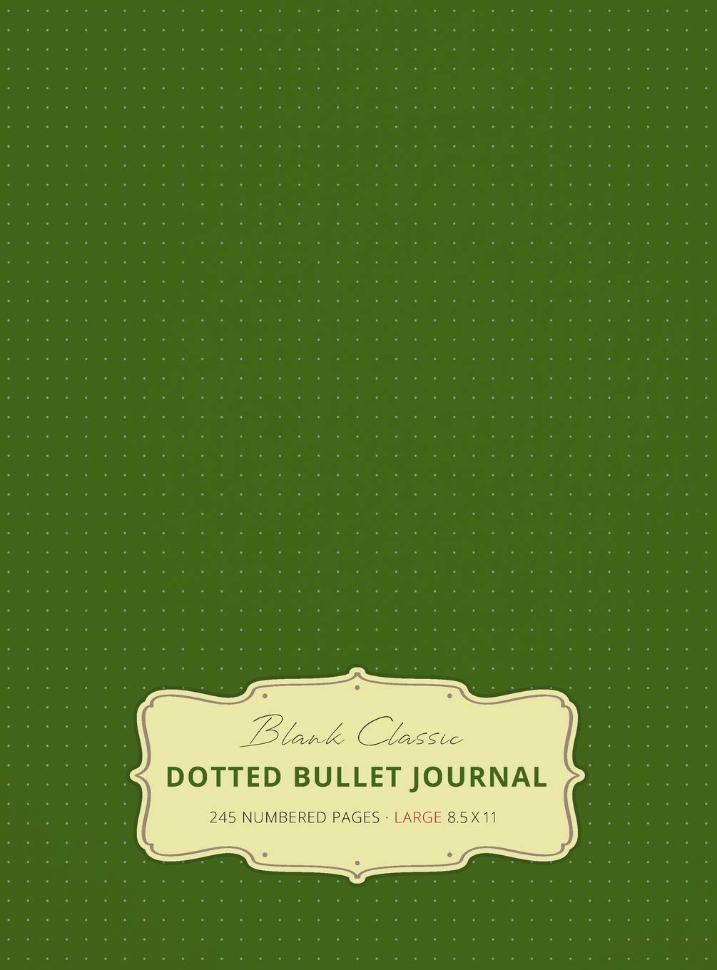 Large 8.5 x 11 Dotted Bullet Journal (Moss Green #14) Hardcover  245 Numbered Pages,Used