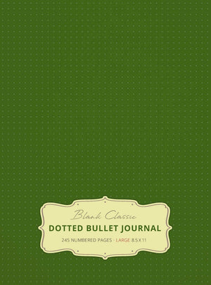 Large 8.5 x 11 Dotted Bullet Journal (Moss Green #14) Hardcover  245 Numbered Pages,Used