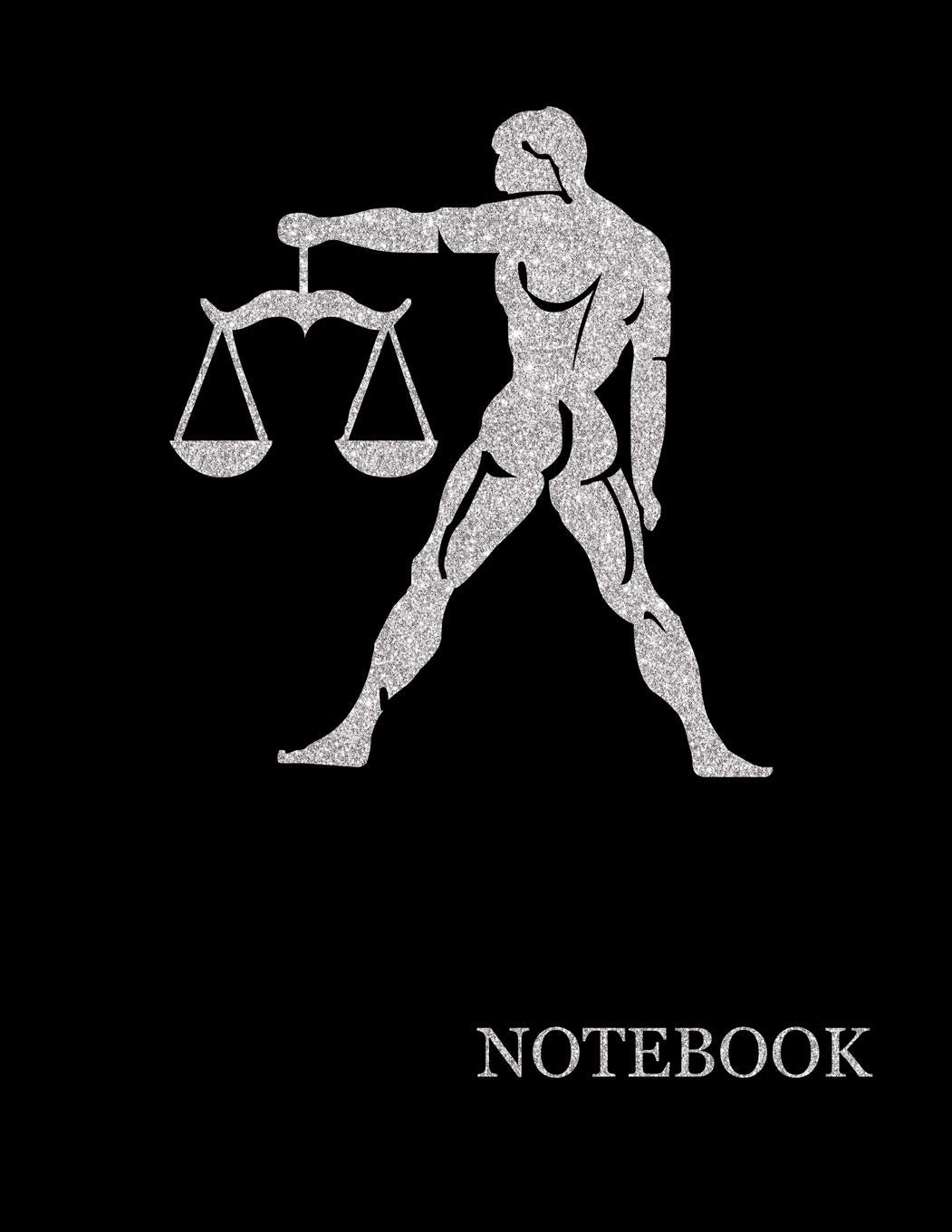 Libra Zodiac Sign Black Notebook Libra Astrology Sign Black Notebook Grid Sturdy High Quality Premium White Paper 8.5x11 200 pag,Used
