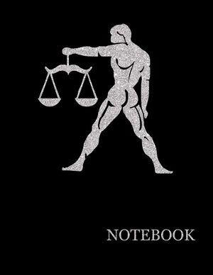 Libra Zodiac Sign Black Notebook Libra Astrology Sign Black Notebook Grid Sturdy High Quality Premium White Paper 8.5x11 200 pag,Used