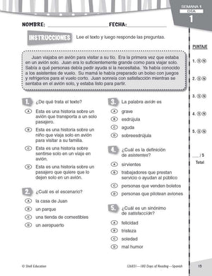 180 Days: Reading for 3rd Grade Spanish Practice Workbook for Classroom and Home, Cool and Fun Practice Created by Teachers (180,Used