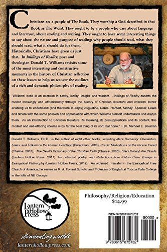 Inklings of Reality: Essays Toward a Christian Philosophy of Letters,Used