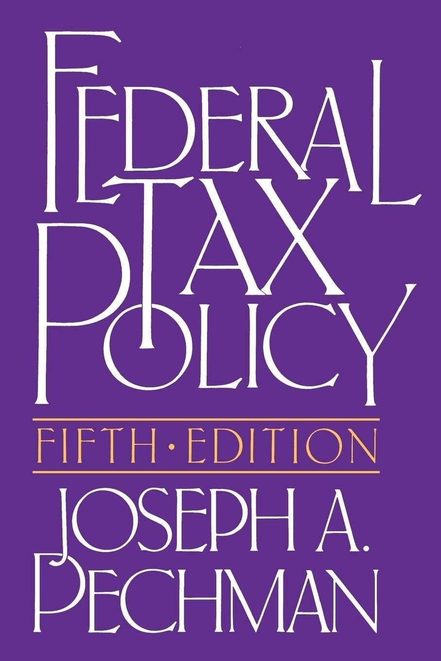 Federal Tax Policy (Studies Of Government Finance),Used
