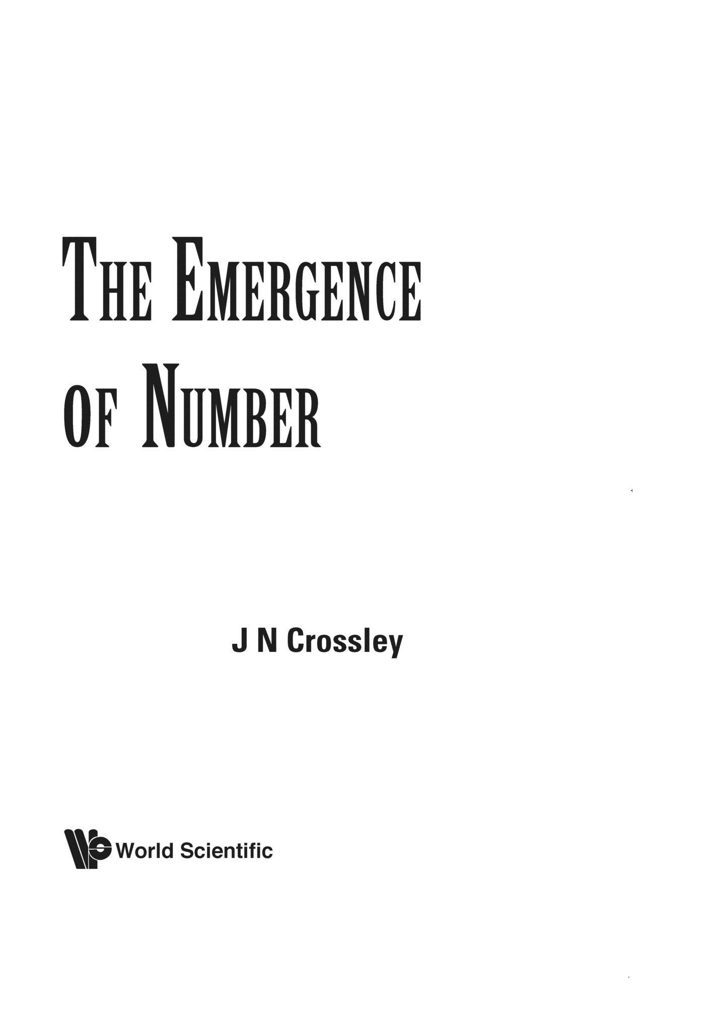 Emergence Of Number, The,Used