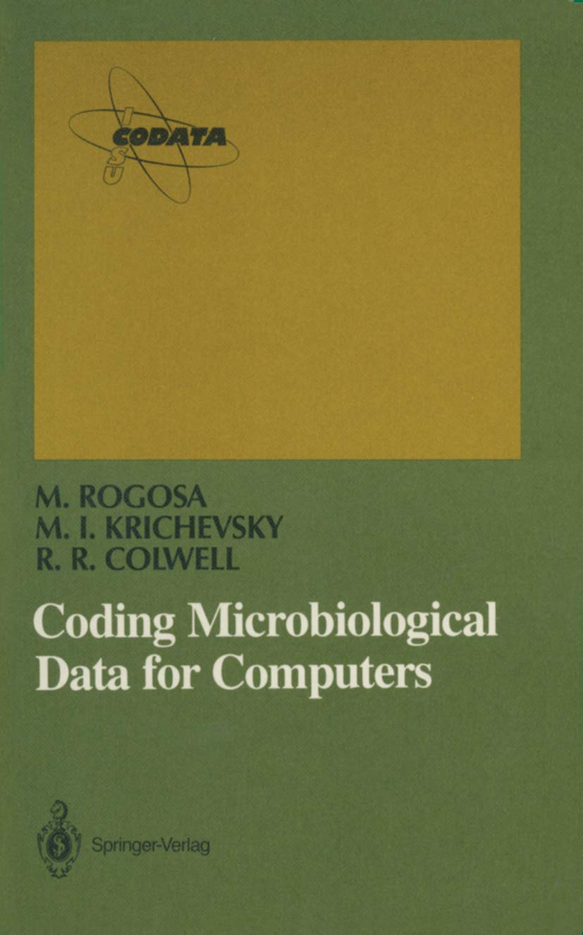 Coding Microbiological Data For Computers (Springer Series In Microbiology),New
