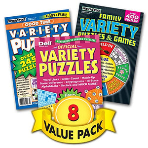 Family Variety Puzzles & Games For Adults & Seniors  8 Pack