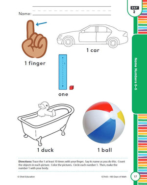 180 Days?: Mathematics for PreKindergarten Practice Workbook for Classroom and Home, Cool and Fun Practice Created by Teachers ,Used