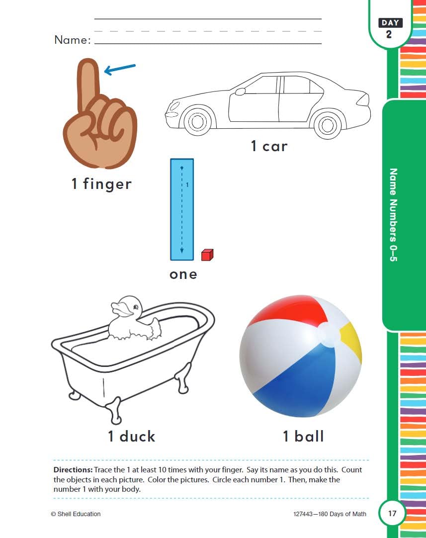180 Days?: Mathematics for PreKindergarten Practice Workbook for Classroom and Home, Cool and Fun Practice Created by Teachers ,Used