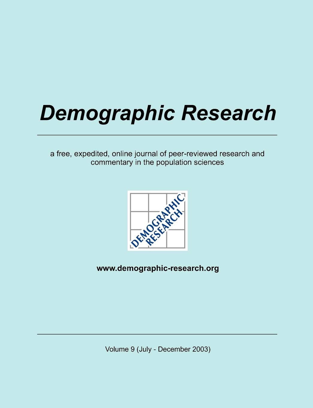 Demographic Research, Volume 9 (German Edition),Used