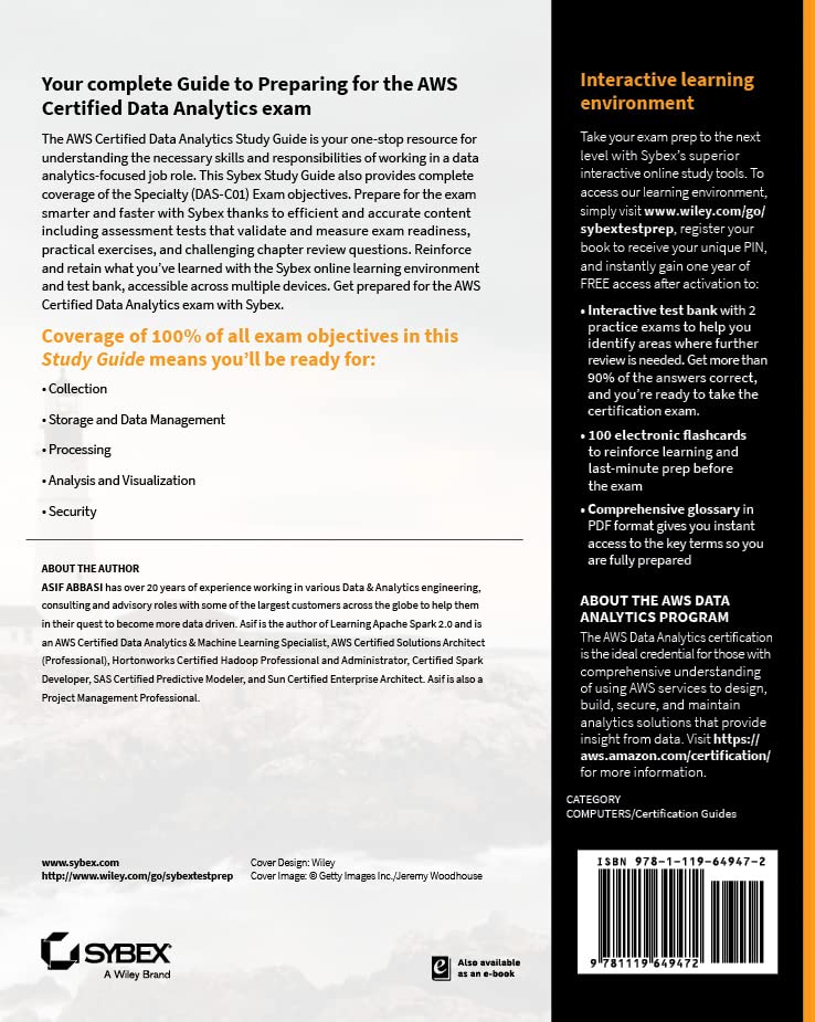 AWS Certified Data Analytics Study Guide: Specialty (DASC01) Exam,Used
