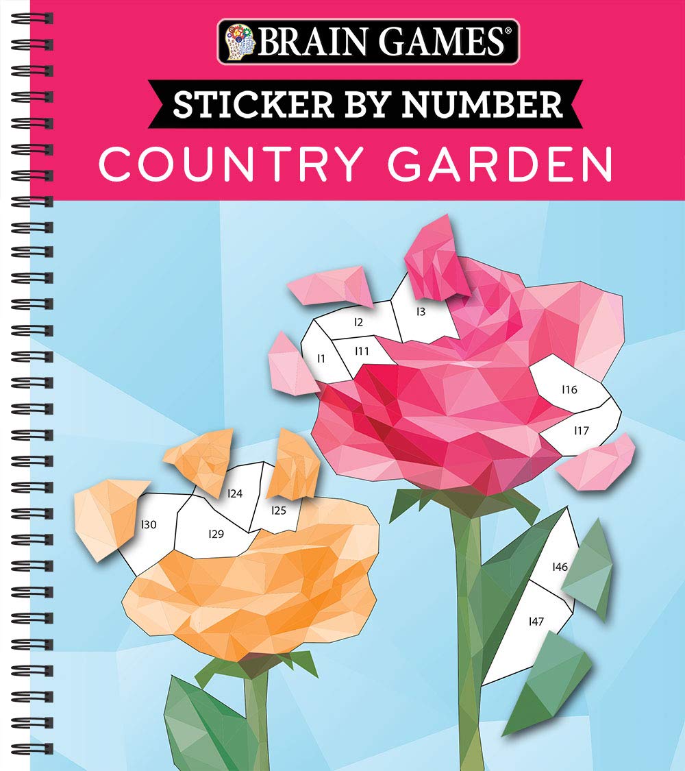 Brain Games  Sticker by Number: Country Garden,Used