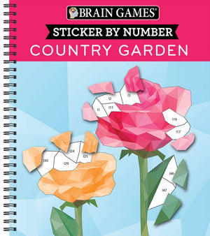 Brain Games  Sticker by Number: Country Garden,Used