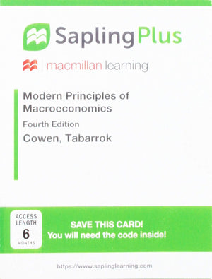 Saplingplus For Modern Principles Of Macroeconomics (Singleterm Access)-new