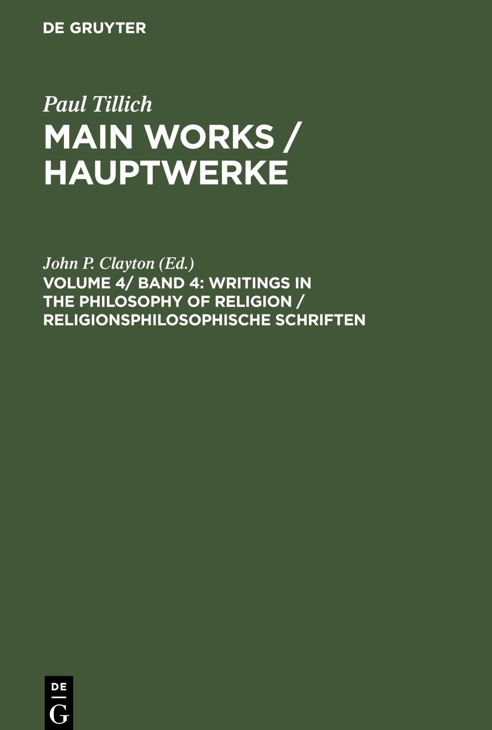 Writings In The Philosophy Of Religion / Religionsphilosophische Schriften,Used