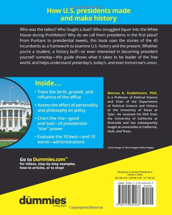 U.S. Presidents For Dummies with Online Practice, 2nd Edition,Used