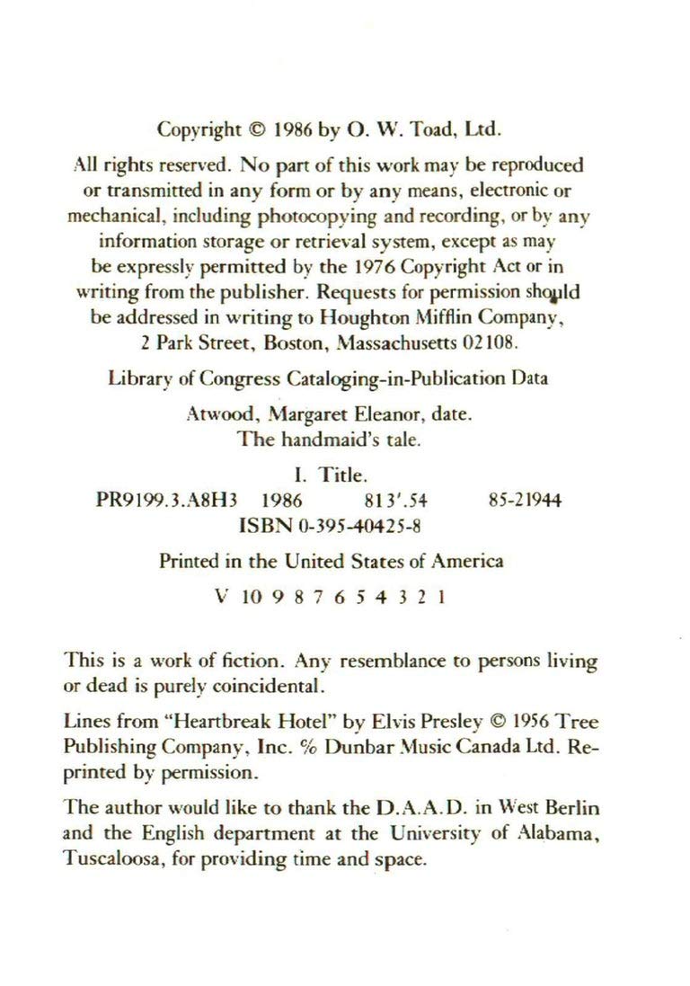 The Handmaid's Tale,New