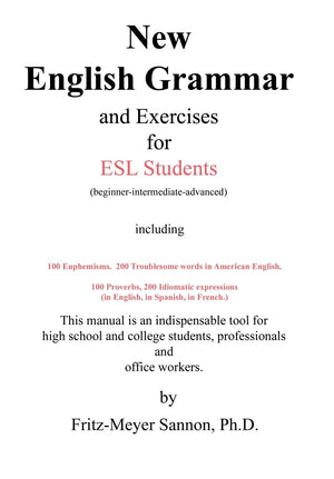 New English Grammar for Esl Students,New