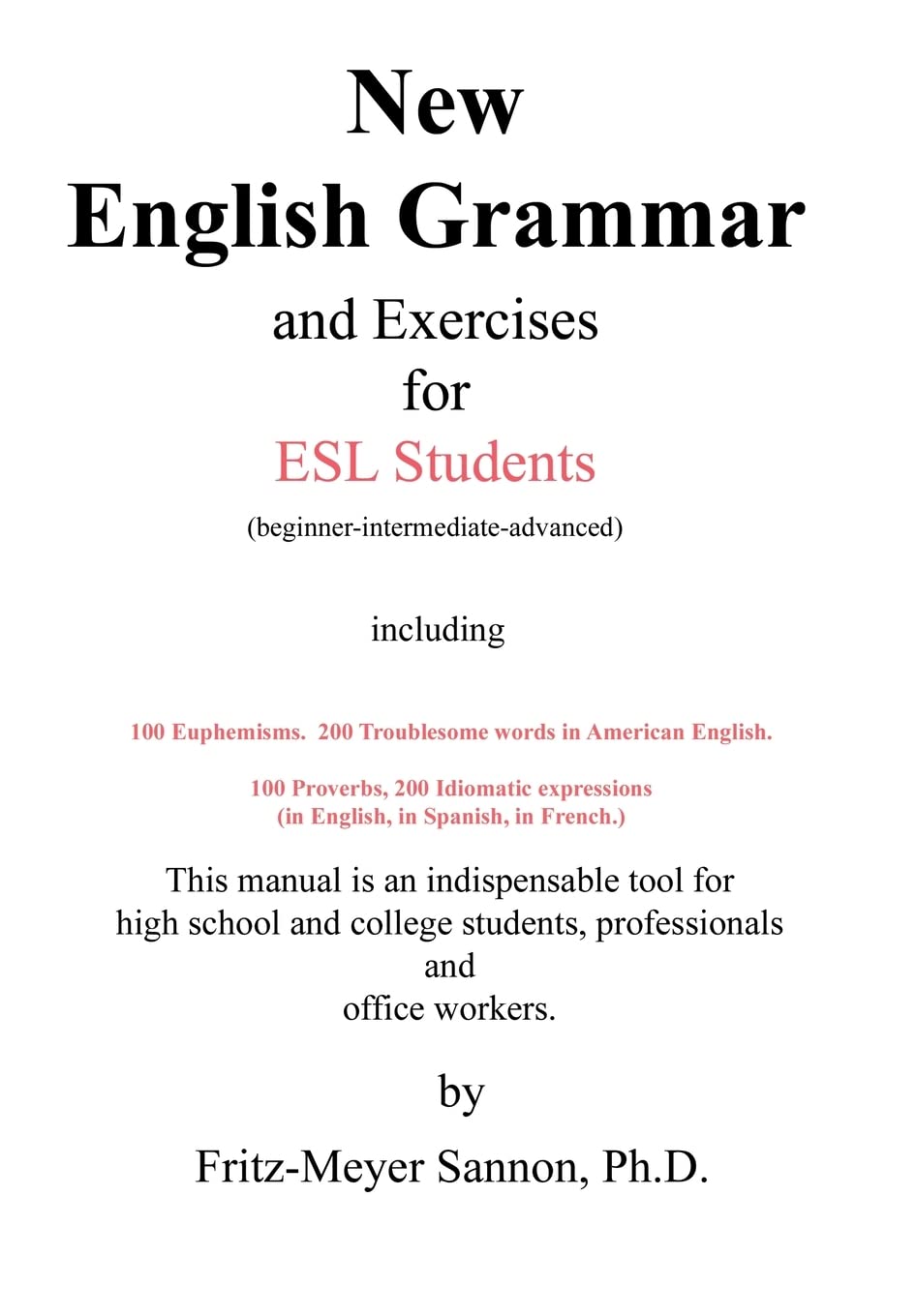 New English Grammar for Esl Students,New