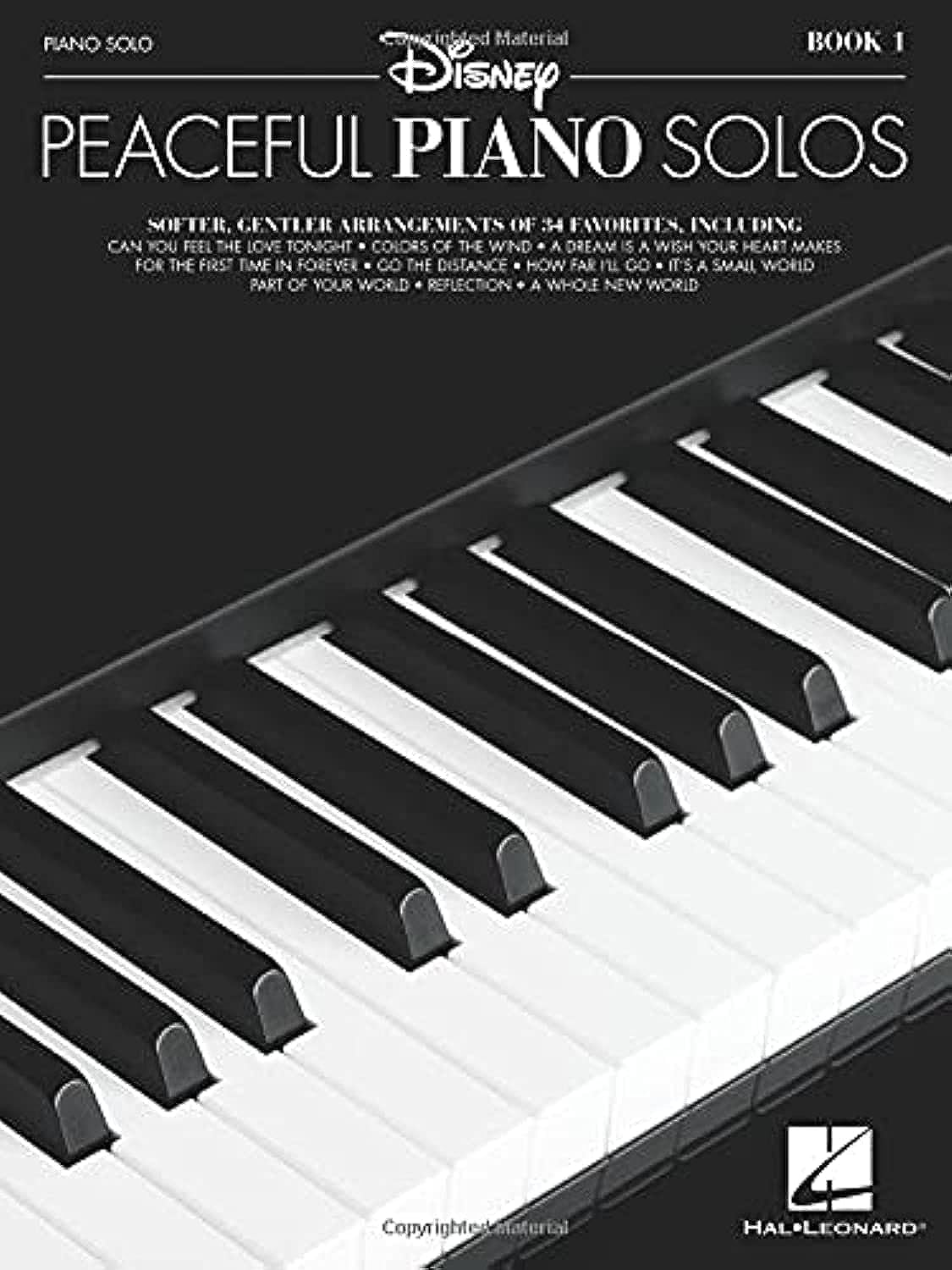 Disney Peaceful Piano Solos  34 Relaxing Piano Arrangements of Disney Songs  Intermediate Sheet Music for Piano  Book 1 Songbook,New