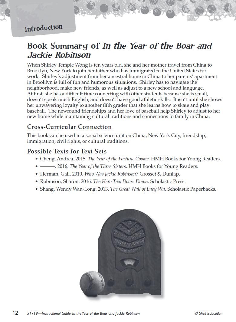 In the Year of the Boar and Jackie Robinson: An Instructional Guide for Literature  Novel Study Guide for Literature with Close,Used