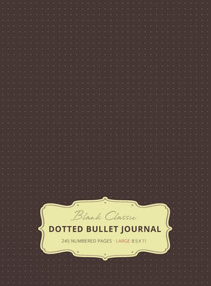 Large 8.5 x 11 Dotted Bullet Journal (Brown #13) Hardcover  245 Numbered Pages,Used