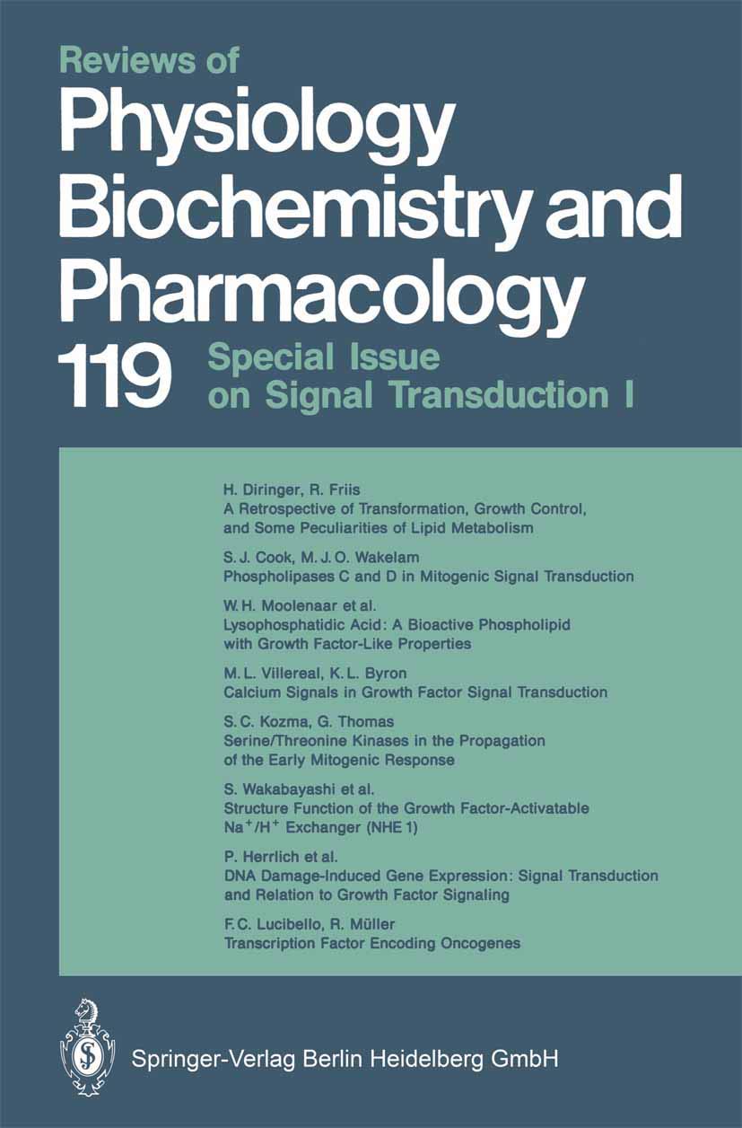 Reviews of Physiology, Biochemistry and Pharmacology: Volume: 119 (Reviews of Physiology, Biochemistry and Pharmacology, 119),Used