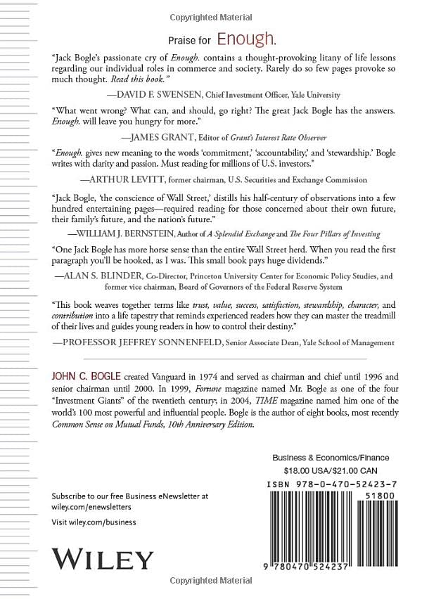 Enough: True Measures of Money, Business, and Life,Used