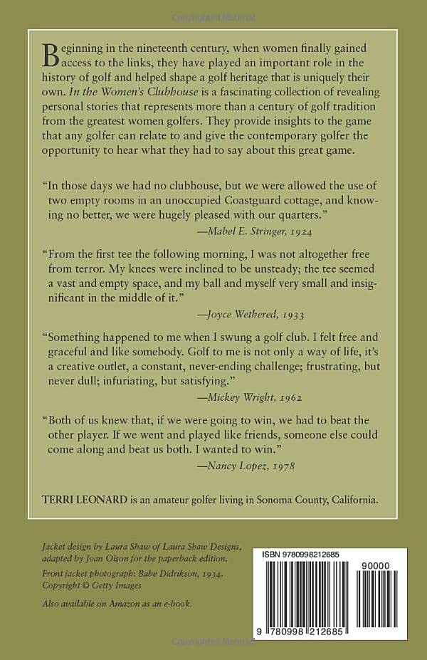 In The Womens Clubhouse: The Greatest Women Golfers In Their Own Words-new,New