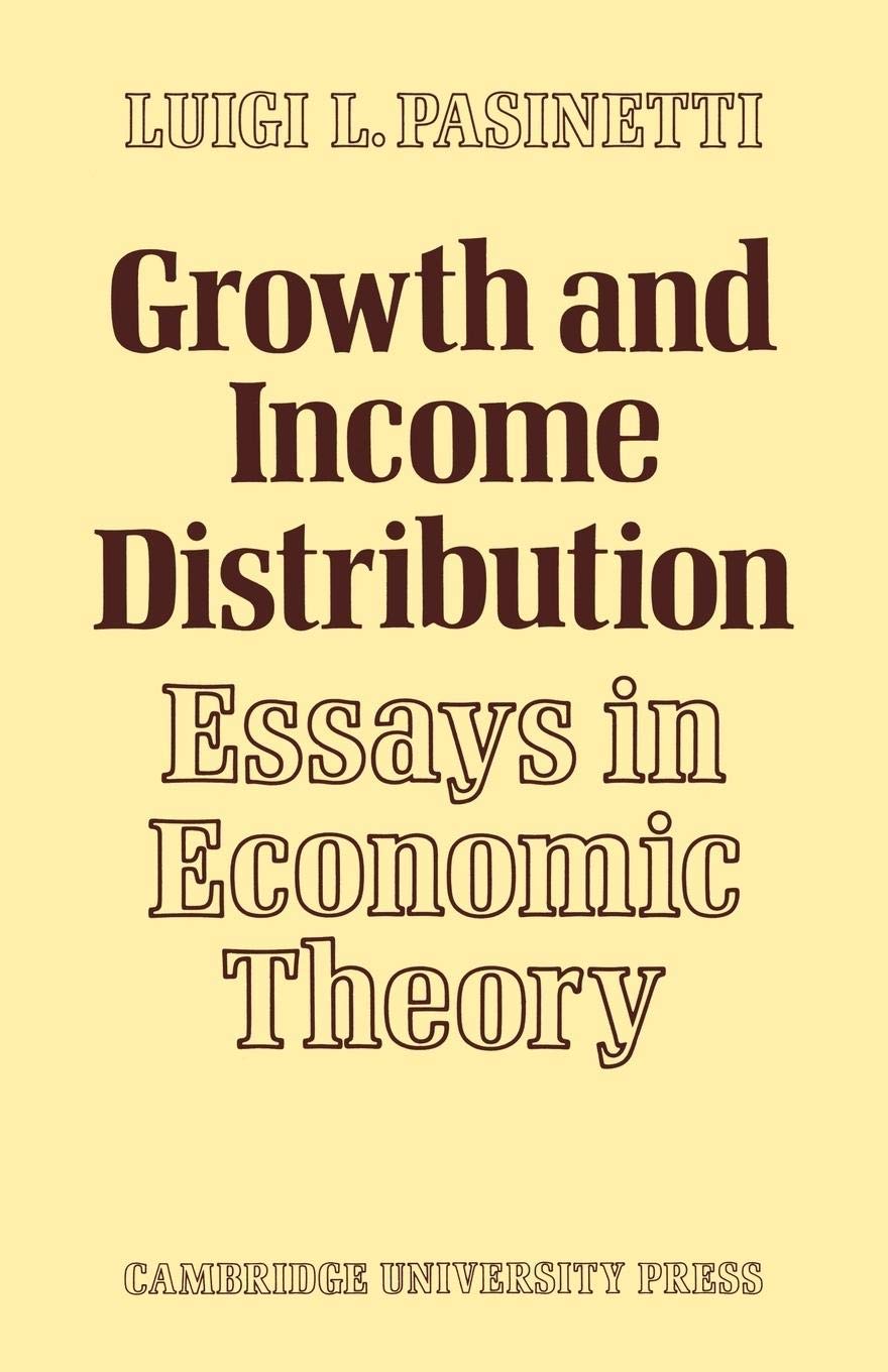 Growth and Income Distribution: Essays in Economic Theory,Used