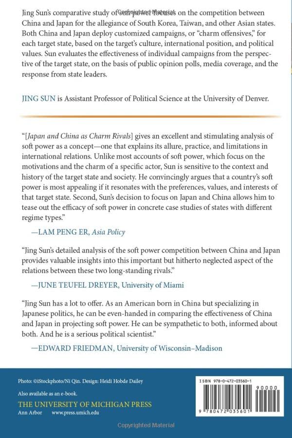 Japan and China as Charm Rivals: Soft Power in Regional Diplomacy,Used