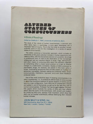 Altered States Of Consciousness: A Book Of Readings,New
