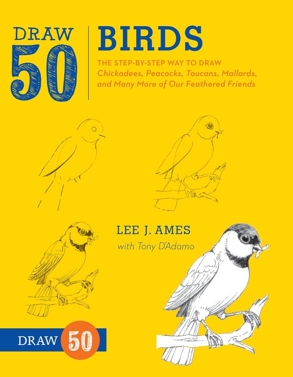 Draw 50 Birds: The StepbyStep Way to Draw Chickadees, Peacocks, Toucans, Mallards, and Many More of Our Feathered Friends,Used