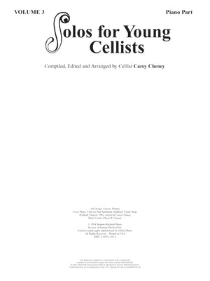 Solos For Young Cellists Cello Part And Piano Acc. (Volume 3)