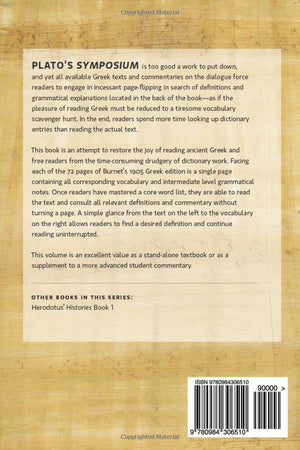 Plato'S Symposium: Greek Text With Facing Vocabulary And Commentary,Used