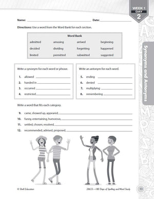 180 Days: Reading, Vocabulary/Language for 5th Grade Practice Workbook for Classroom and Home, Cool and Fun Practice Created by ,Used