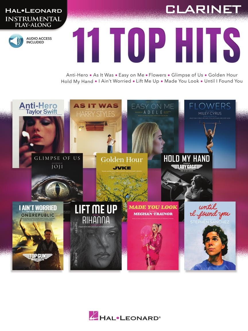 11 Top Hits for Clarinet  Instrumental PlayAlong with Online Audio Tracks,New